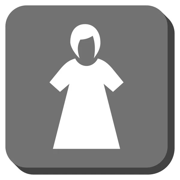 Lady Figure avrundet firkant – stockvektor