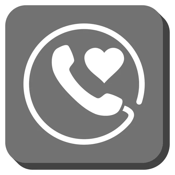 Love Phone Rounded Square Button — Stock Vector