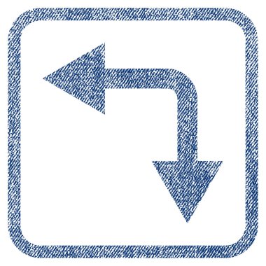 Bifurkasyon ok sol kumaş dokulu simgesi