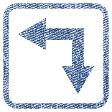 Bifurkasyon ok sol kumaş dokulu simgesi