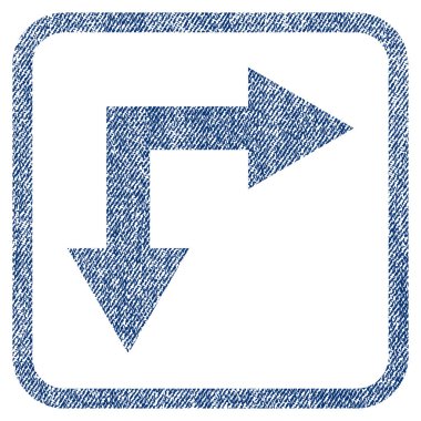 Simge çatallanma ok sağ aşağı kumaş dokulu