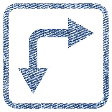 Simge çatallanma ok sağ aşağı kumaş dokulu