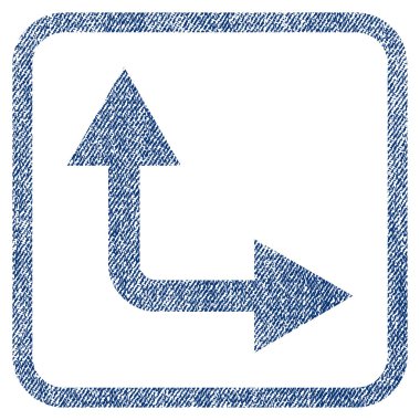 Simge çatallanma ok sağa yukarı kumaş dokulu