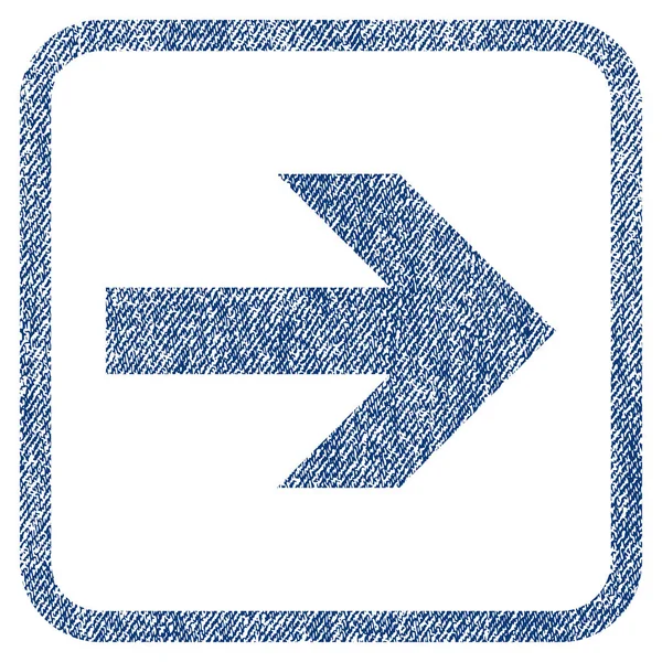 Icono texturizado de tela derecha de flecha — Vector de stock