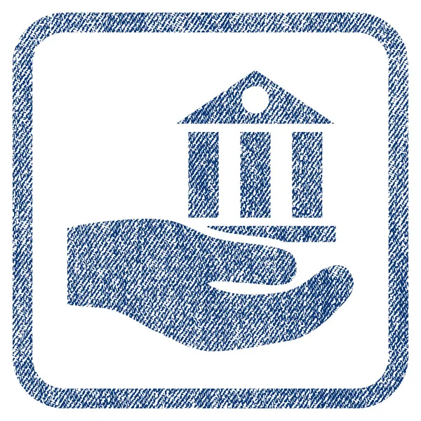 Icono texturizado de tela de servicio bancario — Vector de stock