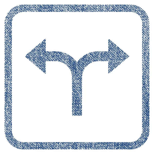 Bifurcation Arrows Left Right Fabric Textured Icon — Stock Vector