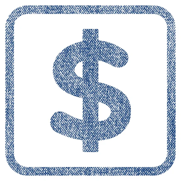 Dollar Fabric Textured Icon — Stock Vector