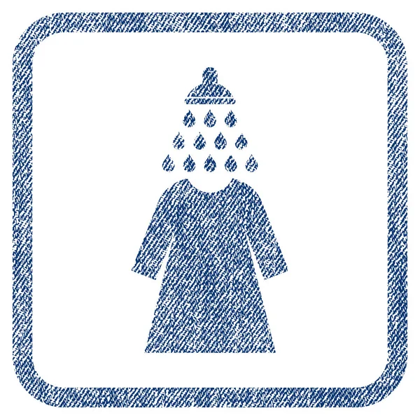 Lavado de ducha Tela de vestido femenino Icono texturizado — Archivo Imágenes Vectoriales
