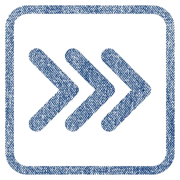 Icône texturée en tissu triple pointe de flèche droite — Image vectorielle