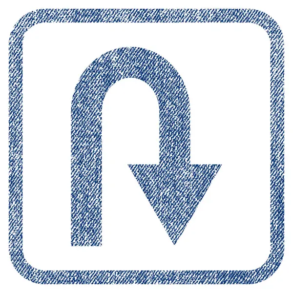 U Turn Fabric Textured Icon — Stock Vector