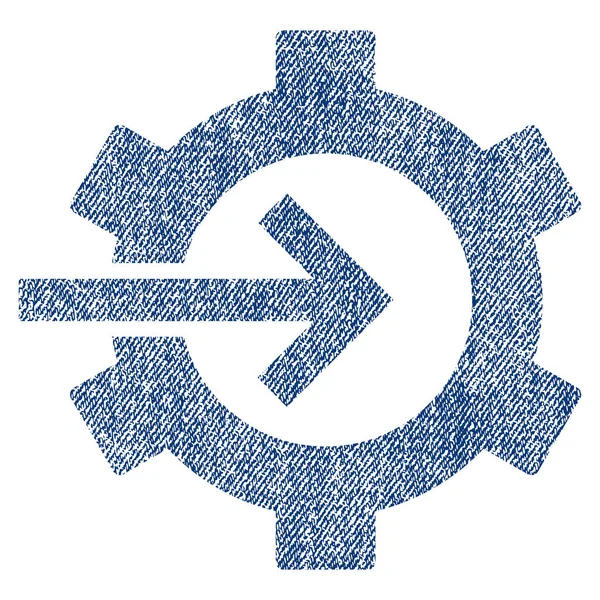 Icono texturizado de tela de integración de engranaje — Vector de stock