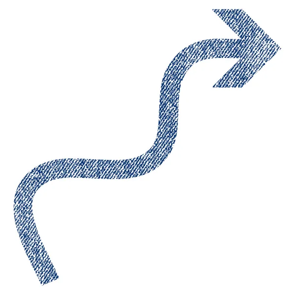 Icono texturizado de tela de flecha curva — Vector de stock