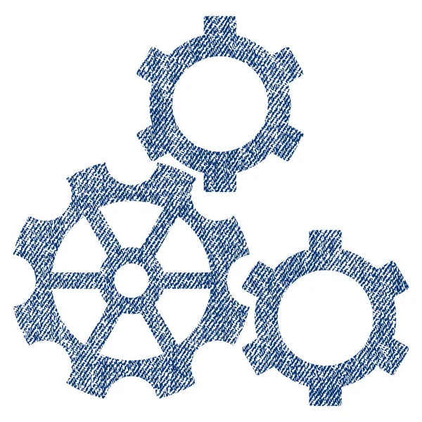 Gears tyg texturerat ikonen — Stock vektor