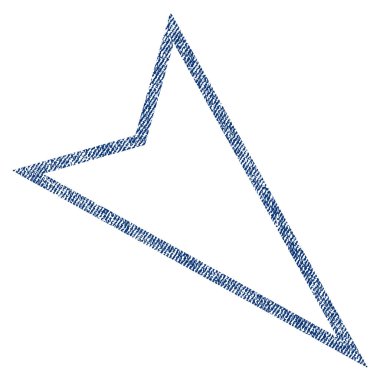 Kumaş aşağıya işaretçi simgesi dokulu