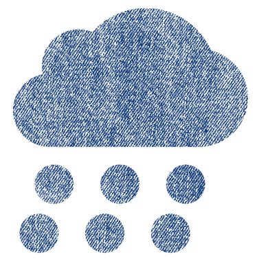 Yağmur bulutu kumaş dokulu simgesi