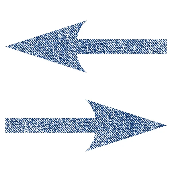 Icona strutturata in tessuto a frecce di scambio orizzontale — Vettoriale Stock