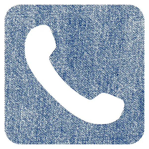 Texturou ikona telefonu Fabric — Stockový vektor