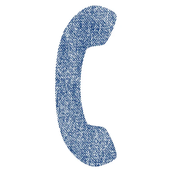 Phone Receiver Fabric Textured Icon — Stock Vector