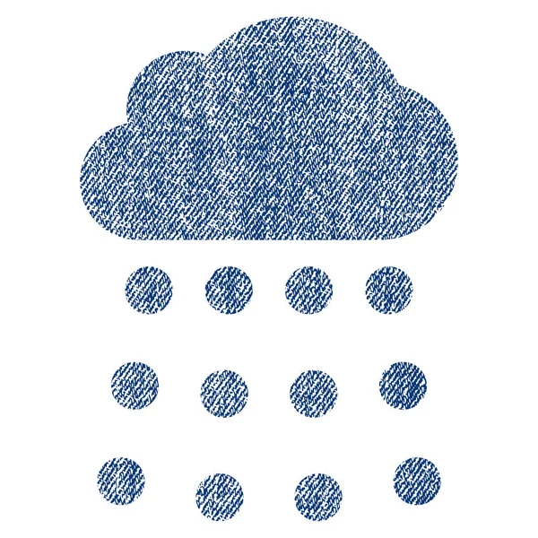 Icône texturée de tissu de nuage de pluie — Image vectorielle
