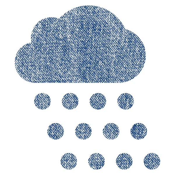 Icône texturée de tissu de nuage de pluie — Image vectorielle