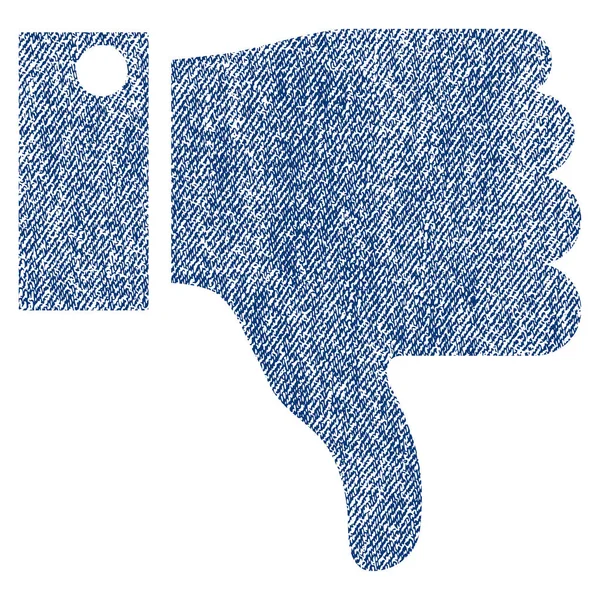 Icône texturée en tissu pouce vers le bas — Image vectorielle