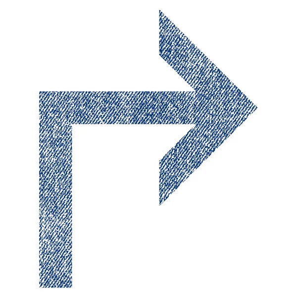 Gire a la derecha Tela icono texturizado — Archivo Imágenes Vectoriales