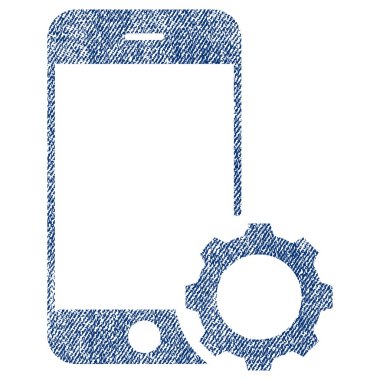 Simge akıllı telefon kurulum dişli kumaş dokulu