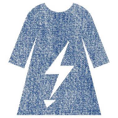 Simge elektrik güç bayan elbise kumaş dokulu