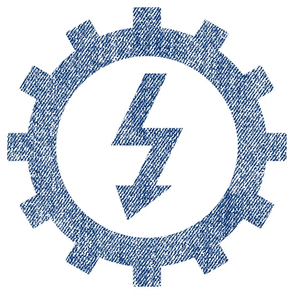 Electric Energy Cog Wheel Fabric Textured Icon — Stock Vector
