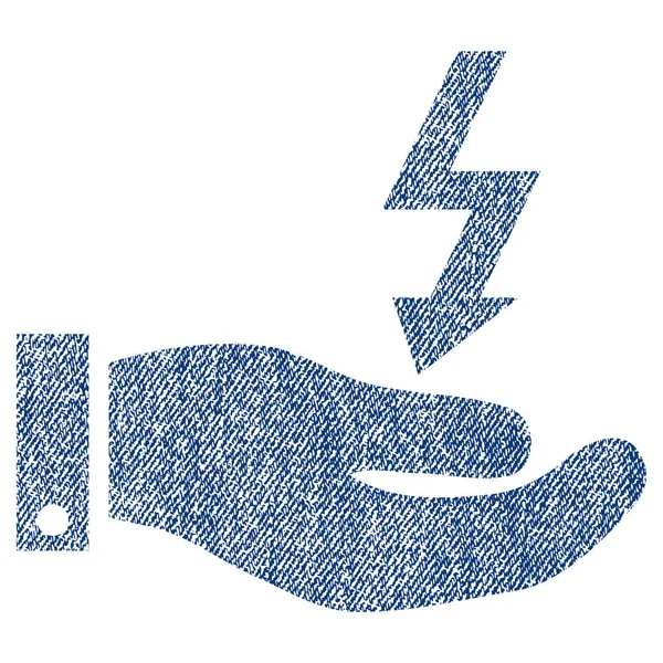 Energia elétrica serviço mão tecido texturizado ícone —  Vetores de Stock