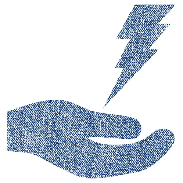 Elektriska Service Hand Fabric texturerat ikonen — Stock vektor