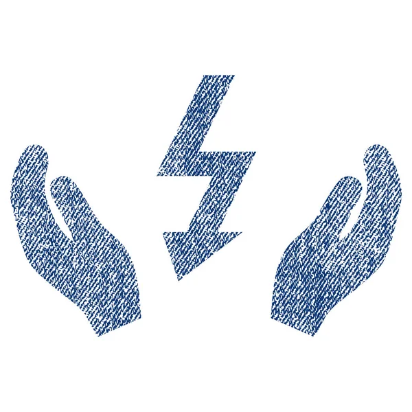 Уход за электрической энергией Руки ткань текстурированная икона — стоковый вектор