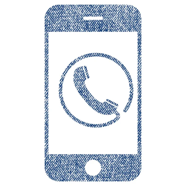 Phone Fabric Textured Icon — Stock Vector