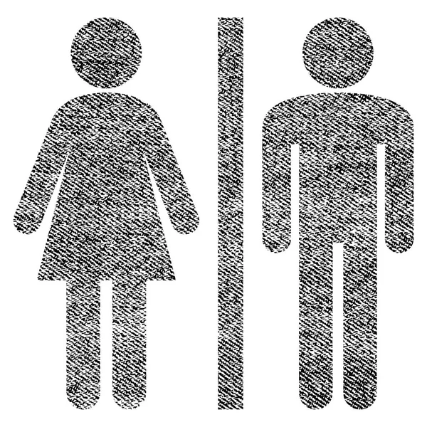 WC personen stof geweven pictogram — Stockvector