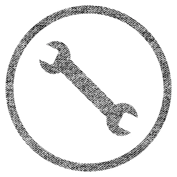 Icono con textura de tela de llave inglesa — Vector de stock