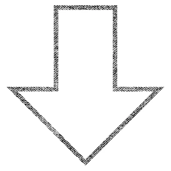 Šipka dolů ikonu texturou tkaniny — Stockový vektor