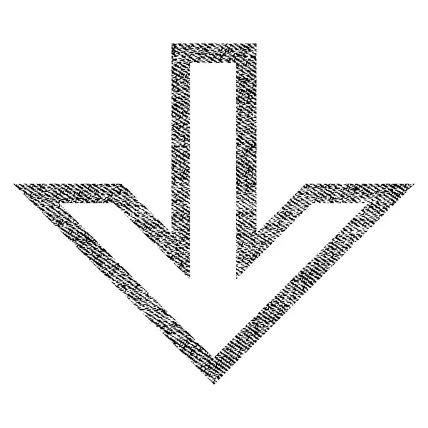 Šipka dolů ikonu texturou tkaniny — Stockový vektor