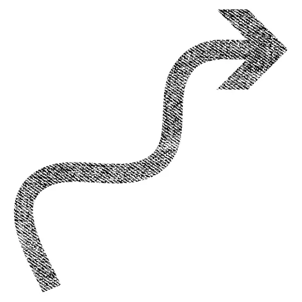 Icono texturizado de tela de flecha curva — Archivo Imágenes Vectoriales