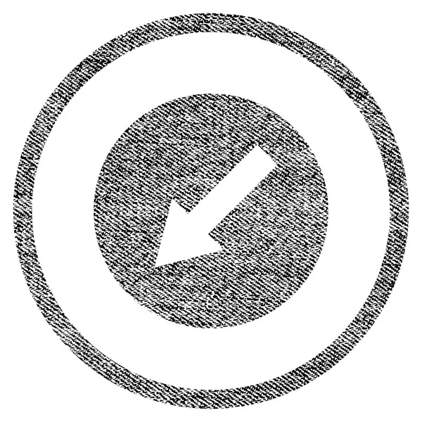 Icono texturizado de tela de flecha redondeada hacia abajo-izquierda — Vector de stock