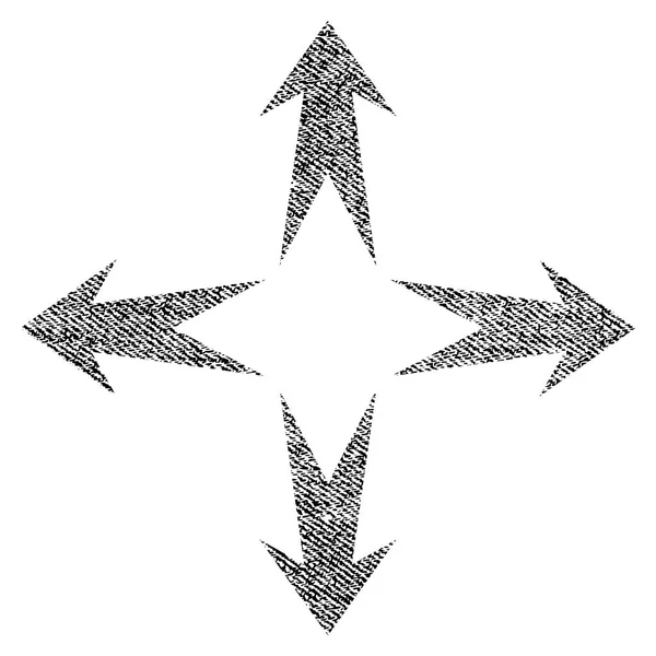 Ampliar Flechas Tela Texturizado Icono — Archivo Imágenes Vectoriales