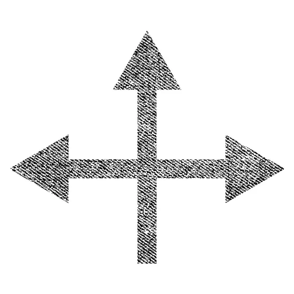 Kreuzung Richtungen Stoff texturiert Symbol — Stockvektor