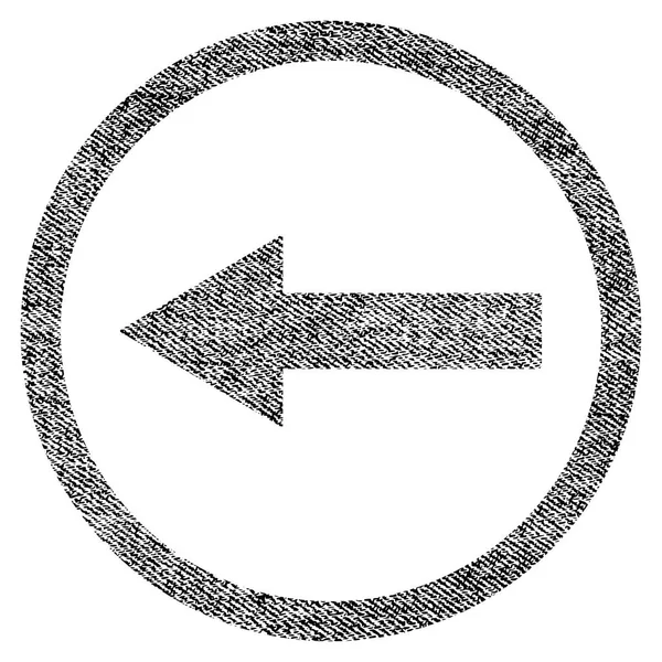 Icône texturée de tissu de flèche arrondie à gauche — Image vectorielle