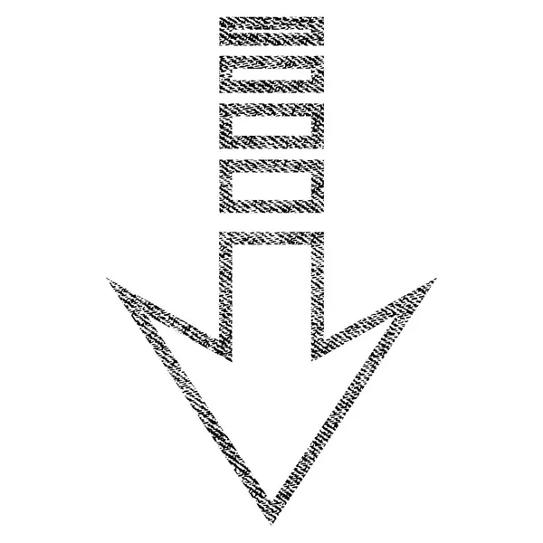Texturiertes Symbol nach unten senden — Stockvektor
