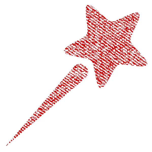 Icono texturizado de tela de estrella voladora — Archivo Imágenes Vectoriales