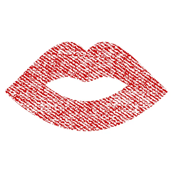 Lábios tecido texturizado ícone —  Vetores de Stock