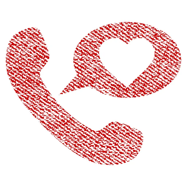 爱电话消息织物纹理的图标 — 图库矢量图片