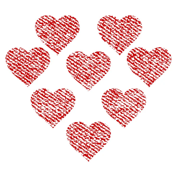 Lovely Hearts Fabric Textured Icon — Stock Vector