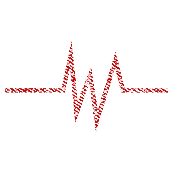 脉冲信号织物纹理的图标 — 图库矢量图片