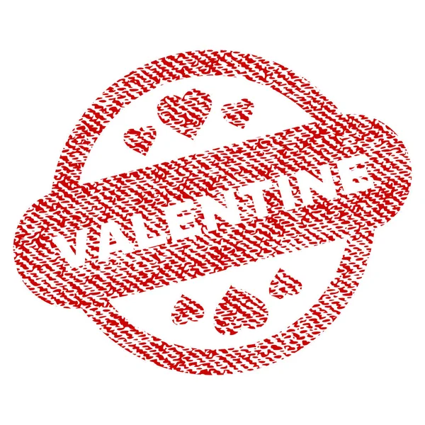 Selo de selo do dia dos namorados tecido texturizado ícone —  Vetores de Stock