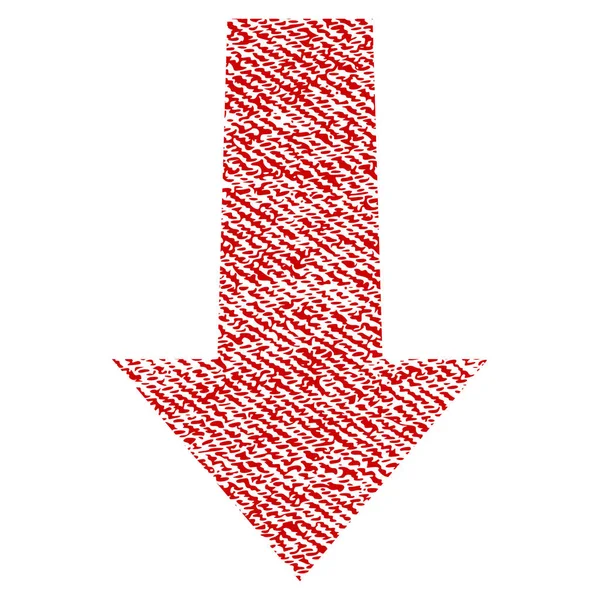 Icône texturée de tissu de flèche vers le bas — Image vectorielle